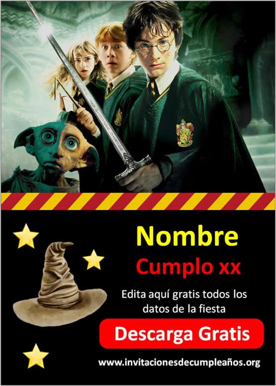 ▷ Juego de 8 Invitaciones de Cumpleaños Harry Potter - ⭐Miles de